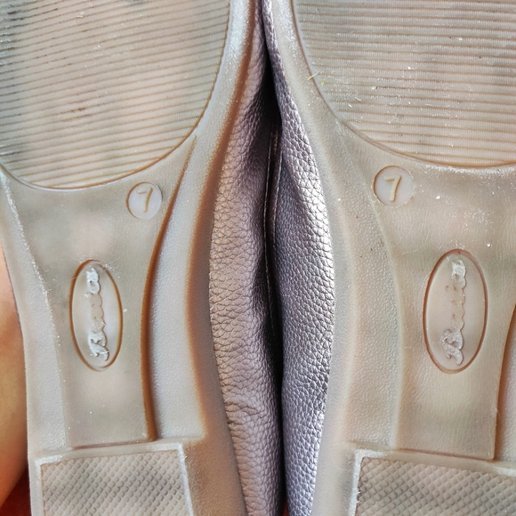 Bata Silver Round Toe Ballerinas - Picture 8 of 11